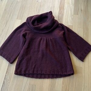 Plum roll cowl neck sweater.